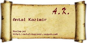 Antal Kazimir névjegykártya